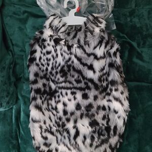 Pet Life Black and White Faux Fur Dog Coat